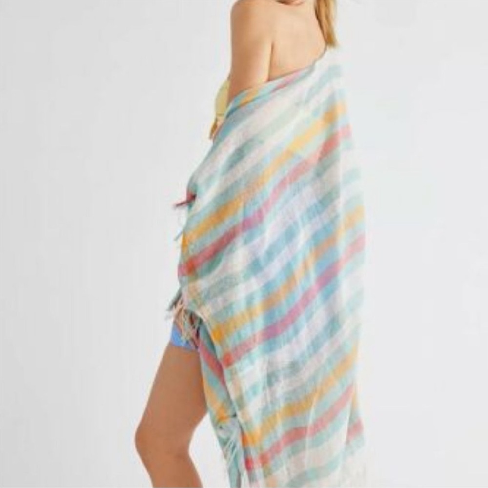 Free People Tan Lines Woven Kimono Stripes Coverup One Size - Picture 3 of 13